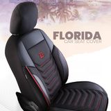 Autositzbezüge für Ford Fiesta (Mk7) 2008-2017 FLORIDA_Schwarz-Rot 2+3