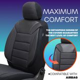 Autositzbezüge für Seat Cordoba (I)  1993-2002 PALERMO_Schwarz 2+3