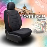 Autositzbezüge für Kia Picanto (II) 2011-2017 PALERMO_Schwarz-Rot 2+3