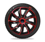 Radkappen Citroen Quad 15&quot; Red &amp; Black 4ks