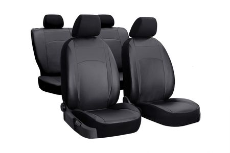 Autositzbezüge für Audi Q5 2008-2017 Design Leather Schwarz 2+3