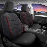 Autositzbezüge für Citroen C3 Picasso 2008-2017 PALERMO_Schwarz-Rot 2+3