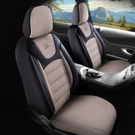 Autositzbezüge für Kia Picanto (III) 2017-up PRESTIGE_Beige 2+3