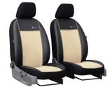 Autositzbezüge für Mitsubishi L-200 (I) 1378-1986 Exclusive Alcantara - Beige 1+1, Vorderseite