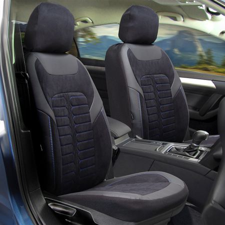 Autositzbezüge für Mitsubishi L-200 (III) 1996-2005 MONZA_Schwarz-Blau 2+3