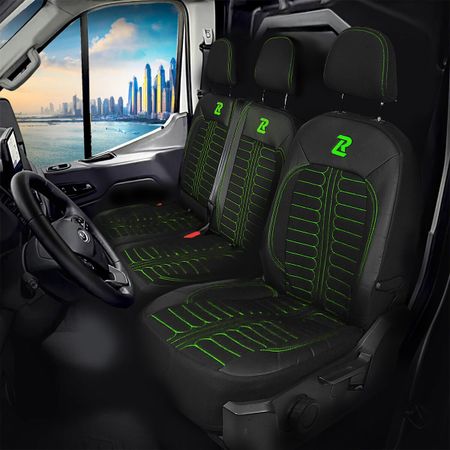 Autositzbezüge für Opel Vivaro B TORNADO_Grün 1+2