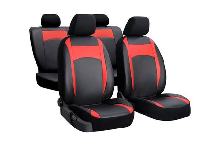 Autositzbezüge für Renault Megane (III) 2008-2016 Design Leather Rot 2+3