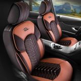 Autositzbezüge für Seat Leon (II) 2005-2012 DUBAI_Braun 2+3