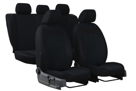 Autositzbezüge für Seat Toledo (IV) 2012-2018 CARO Schwarz 2+3