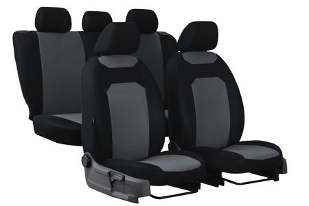 Autositzbezüge für Seat Toledo (IV) 2012-2018 CARO Grau 2+3