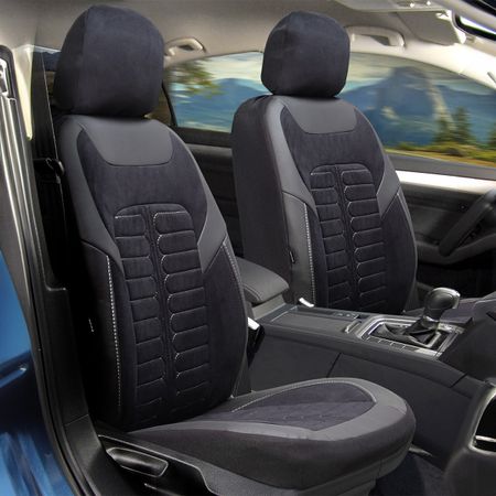 Autositzbezüge für Suzuki Ignis (I)  2000-2008 MONZA_Schwarz-Grau 2+3